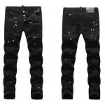 dsquared jeans hommes denim slim noir peindre